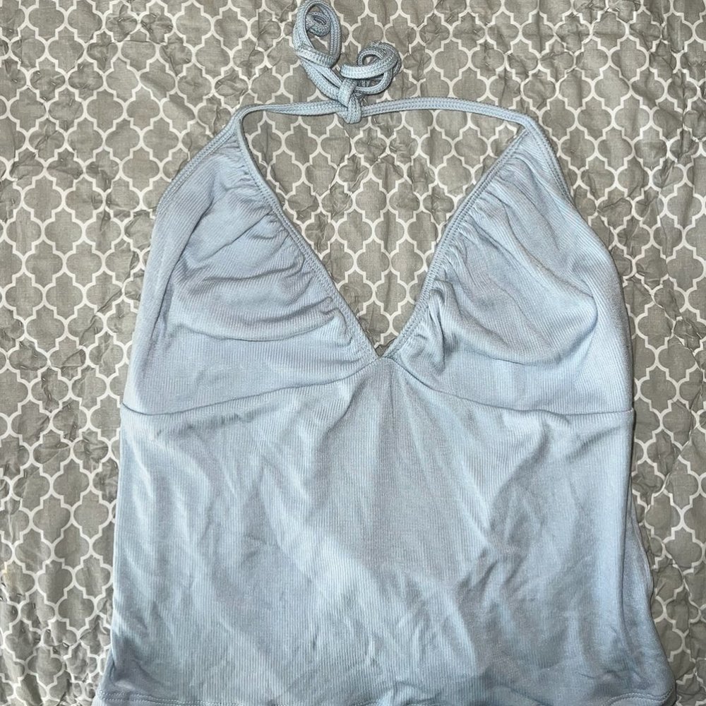 Light Blue Halter Tie Tank
